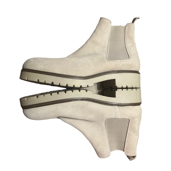 Enzo Tesoti cream suede lug sole Chelsea boot Made in Spain - Picture 3 of 9